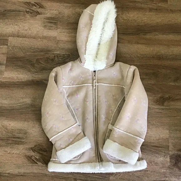 The Big Chill Sherpa Jacket Hood Floral Winter Soft Size M 5/6 - Picture 1 of 9